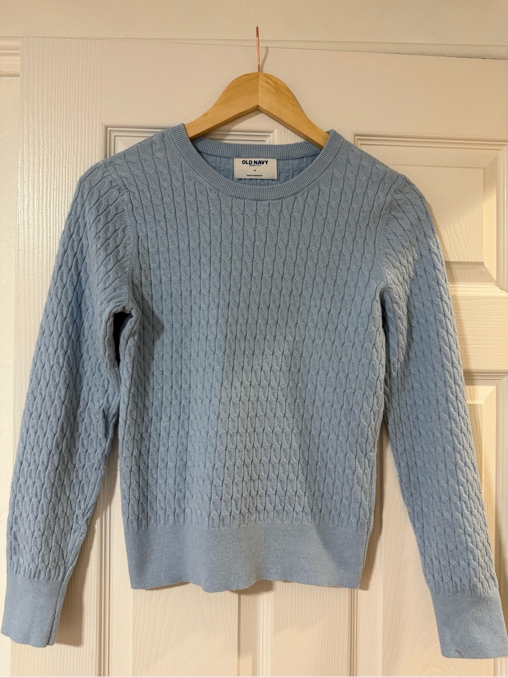 Old Navy Pale Blue Cable Crew Sweater
